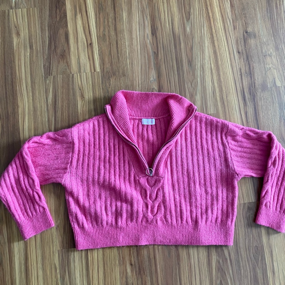 Cropped pink Lilly quarter zipup